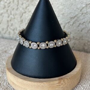 Delicate Gold & Silver Bracelet with Crystal Accents